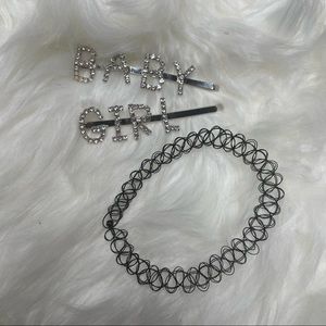 Hair Barettes and choker bundle